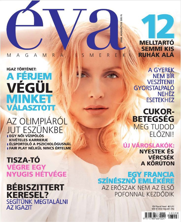 Amber Valletta featured on the Éva Hungary cover from August 2008