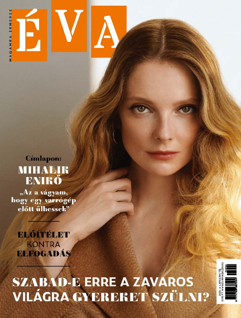 Eniko Mihalik featured on the Éva Hungary cover from April 2021