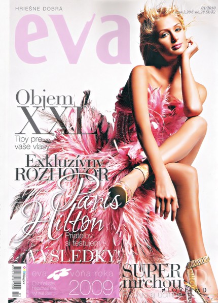 Paris Hilton featured on the Éva Slovakia cover from January 2010