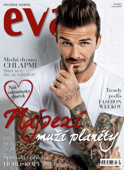 David Beckham featured on the Éva Slovakia cover from February 2013