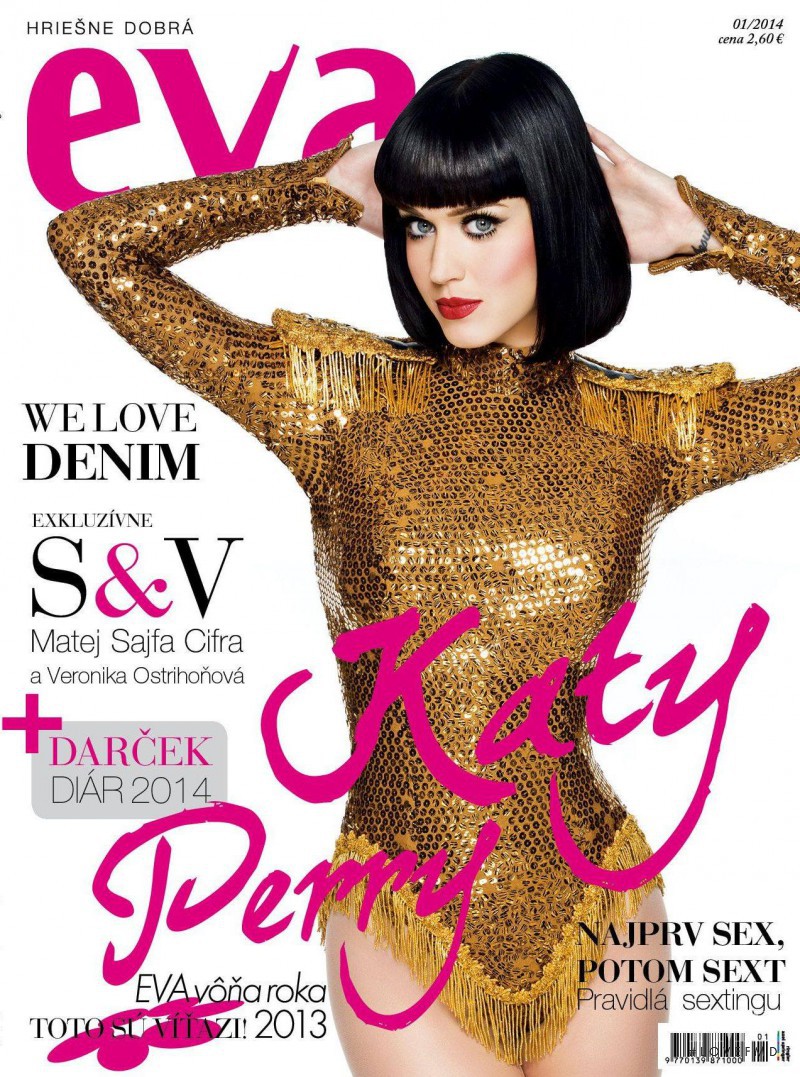 Katy Perry featured on the Éva Slovakia cover from January 2014