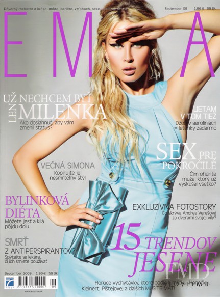 Simona Krainova featured on the EMMA Slovakia cover from September 2009