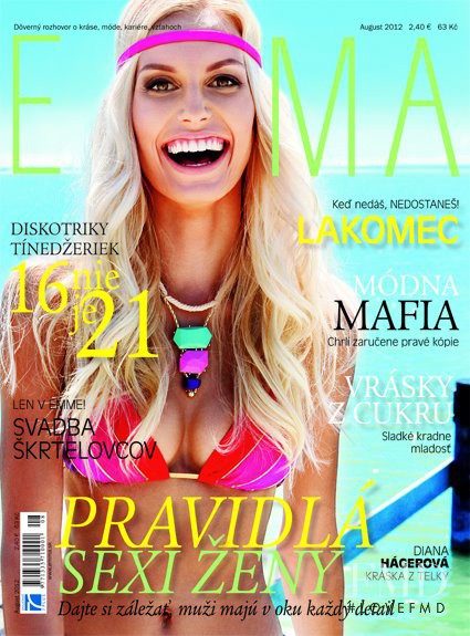 Diana Hagerova featured on the EMMA Slovakia cover from August 2012
