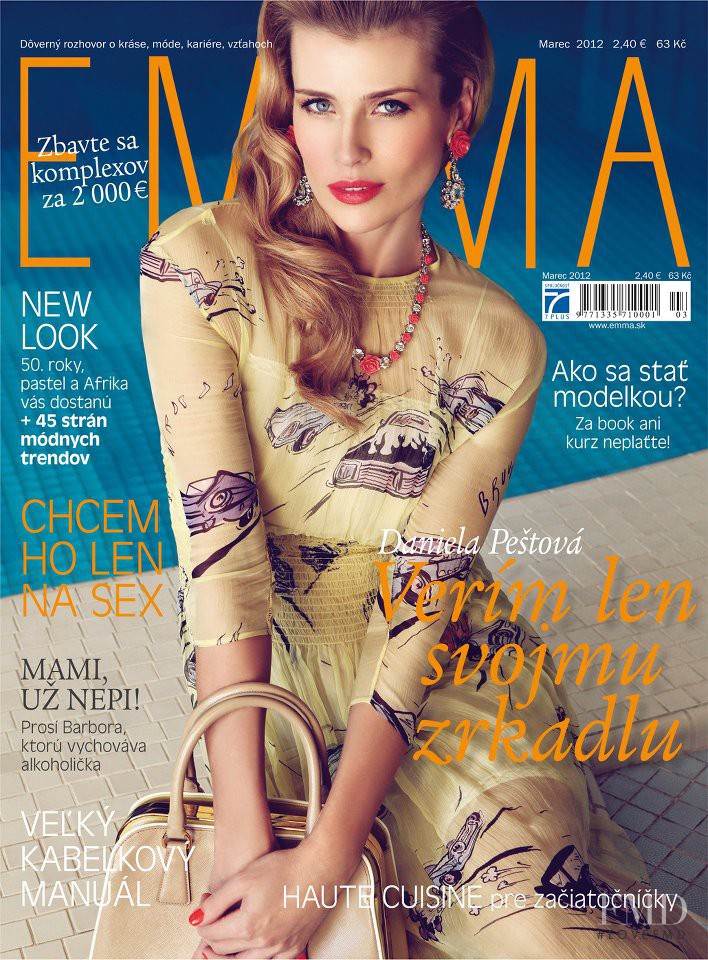 Daniela Pestova featured on the EMMA Slovakia cover from March 2012