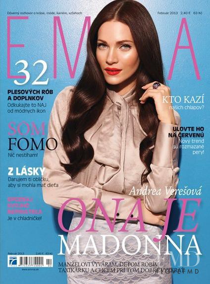 Andrea Veresova featured on the EMMA Slovakia cover from February 2013
