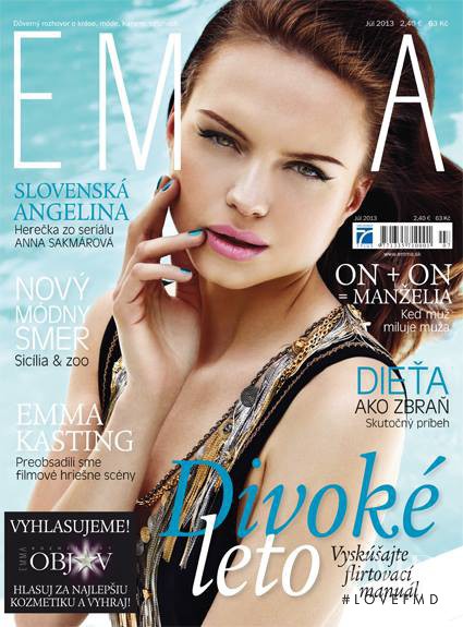 Anna Sakmarova featured on the EMMA Slovakia cover from July 2013