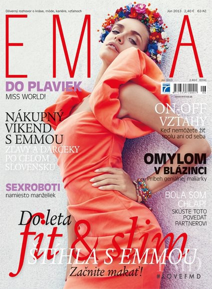 Tatana Kucharova featured on the EMMA Slovakia cover from June 2013