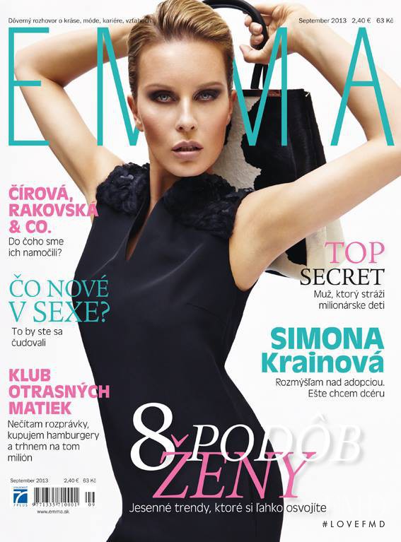 Simona Krainova featured on the EMMA Slovakia cover from September 2013