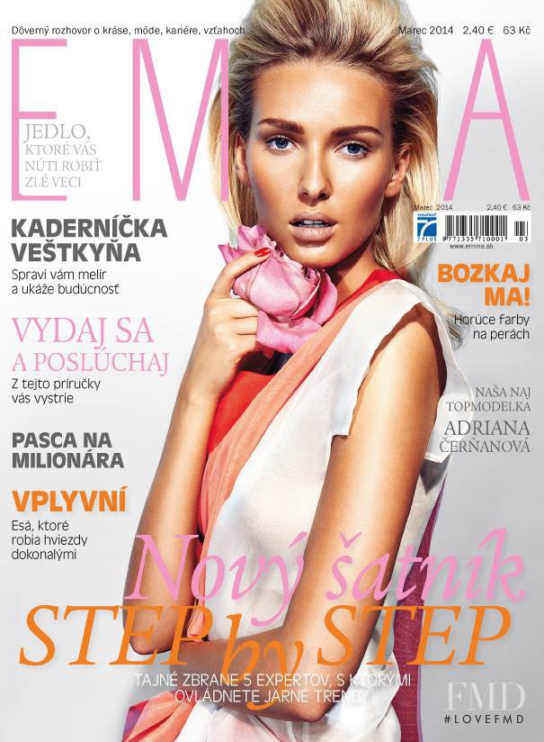 Adriana Cernanova featured on the EMMA Slovakia cover from March 2014