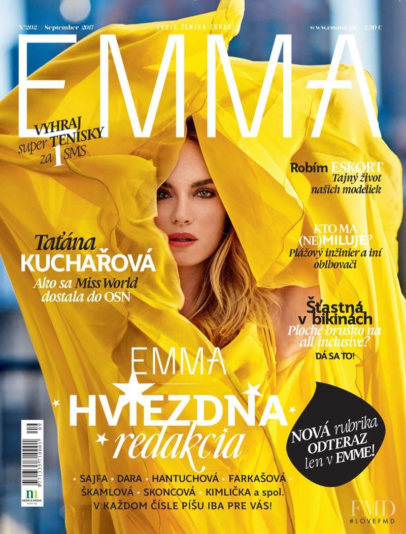 Tatana Kucharova featured on the EMMA Slovakia cover from September 2017