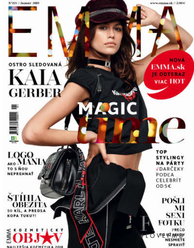 Kaia Gerber featured on the EMMA Slovakia cover from January 2019