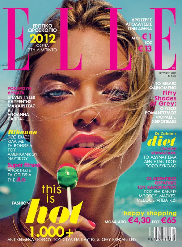 Martha Hunt featured on the Elle Greece cover from July 2012