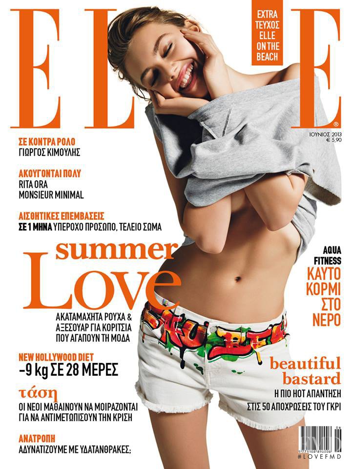 Hanna Verhees featured on the Elle Greece cover from June 2013