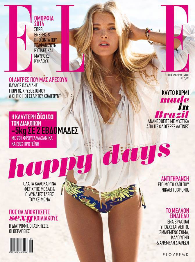 Elsa Hosk featured on the Elle Greece cover from September 2013