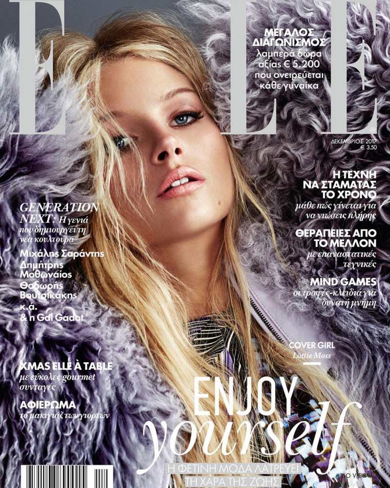 Lottie Moss featured on the Elle Greece cover from December 2017