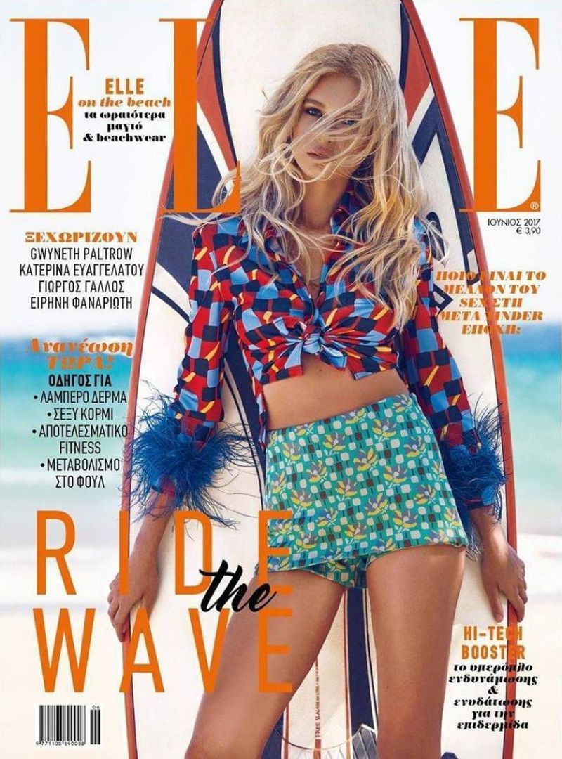 Alicja Ruchala featured on the Elle Greece cover from June 2017