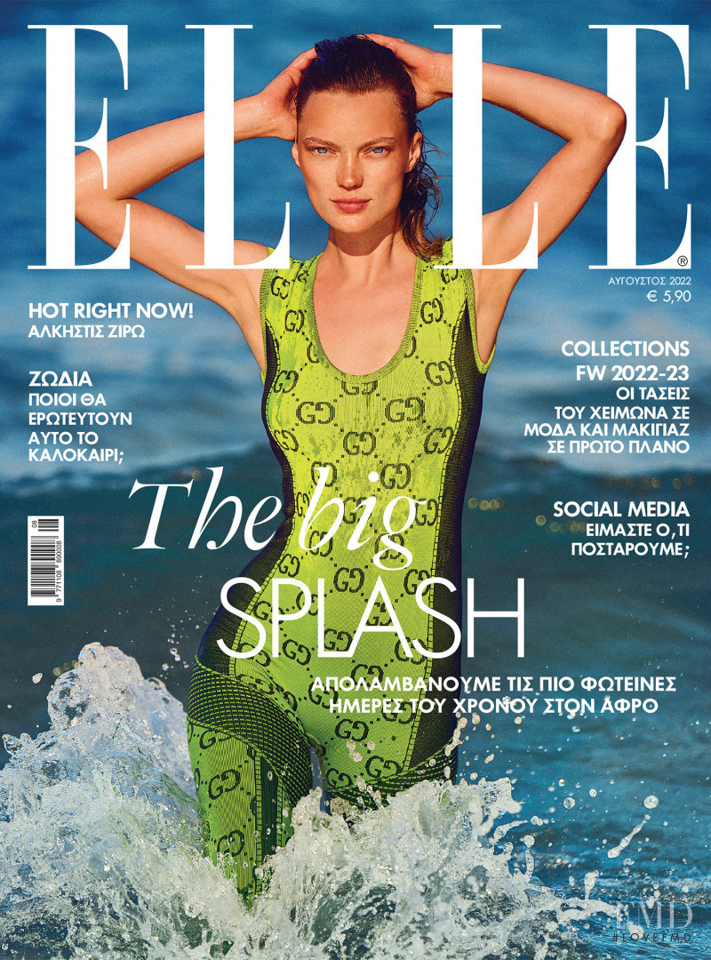 Natalia Chabanenko featured on the Elle Greece cover from August 2022