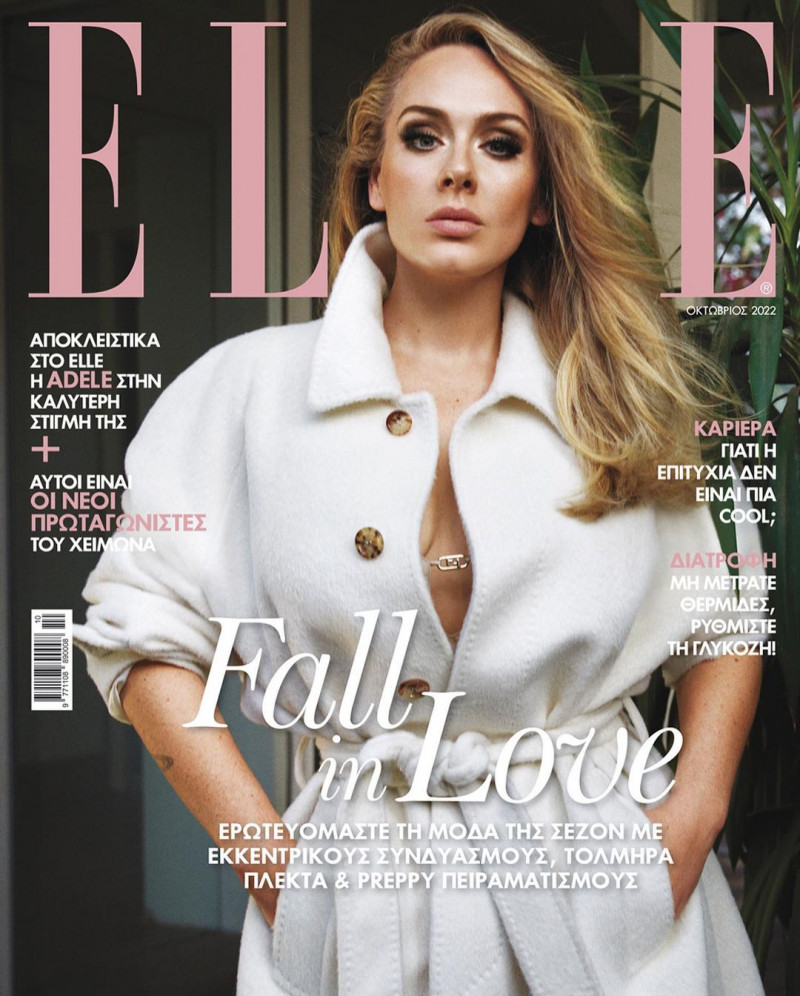 Adele featured on the Elle Greece cover from October 2022