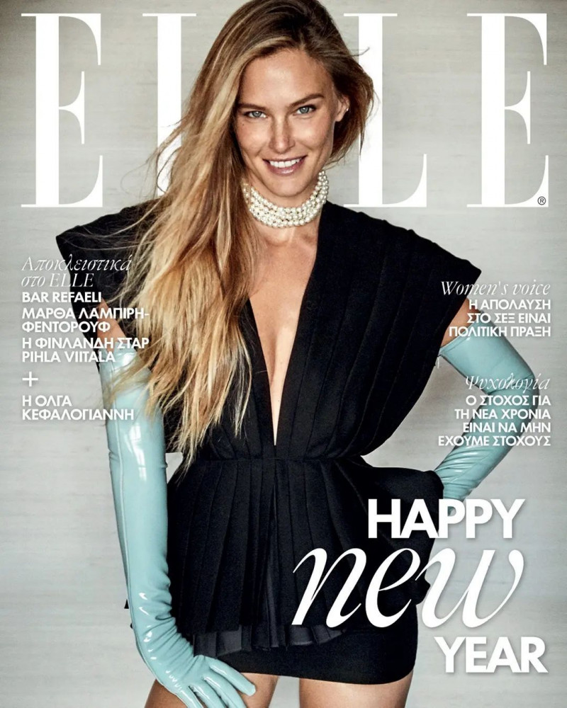 Bar Refaeli featured on the Elle Greece cover from January 2023