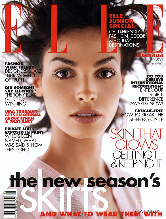 Ines Sastre featured on the Elle Australia cover from July 1998