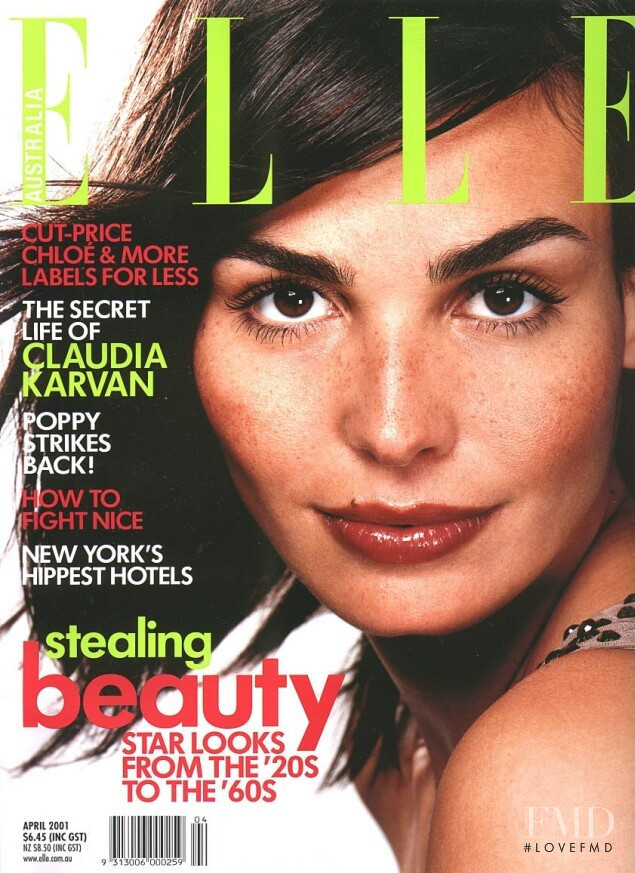 Ines Sastre featured on the Elle Australia cover from April 2001