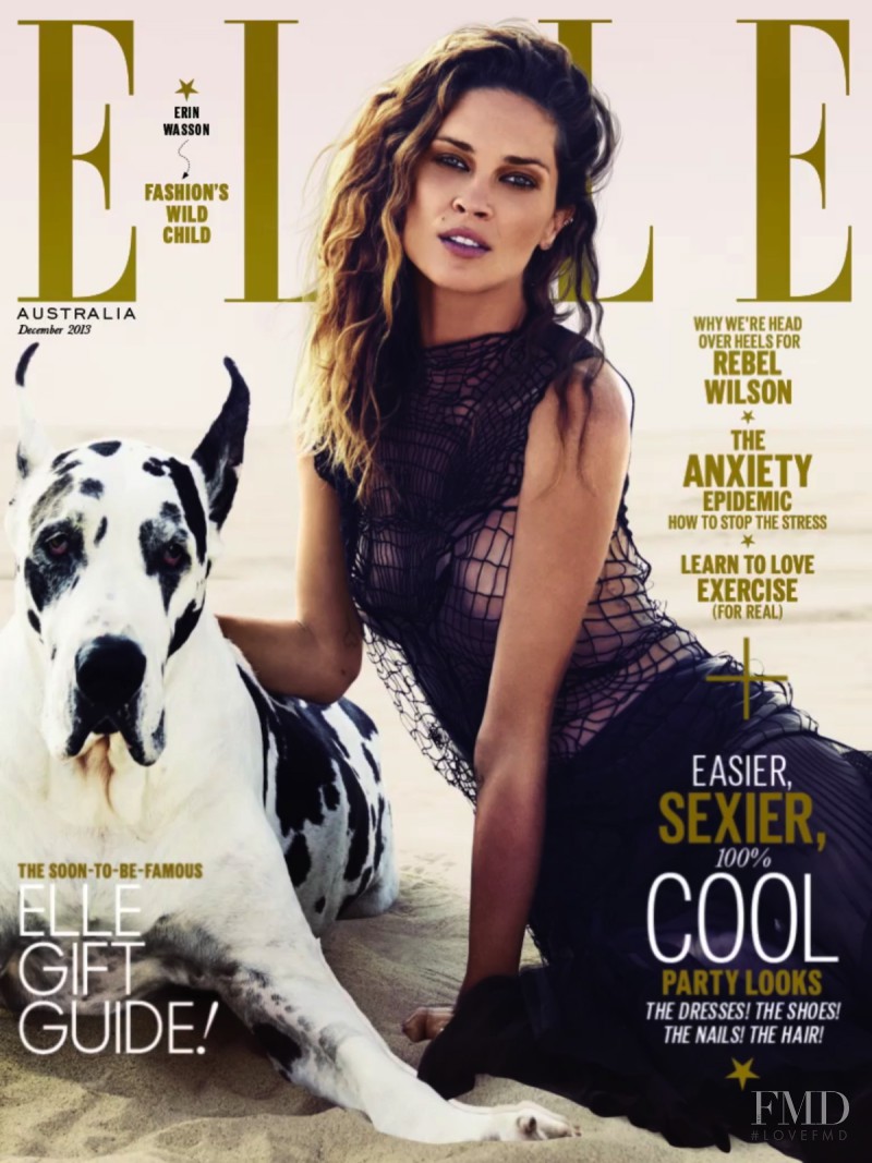 Erin Wasson featured on the Elle Australia cover from December 2013