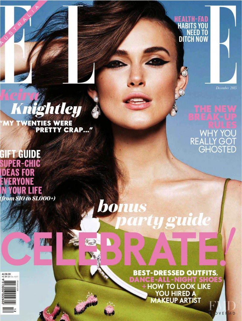 Keira Knightley featured on the Elle Australia cover from December 2015