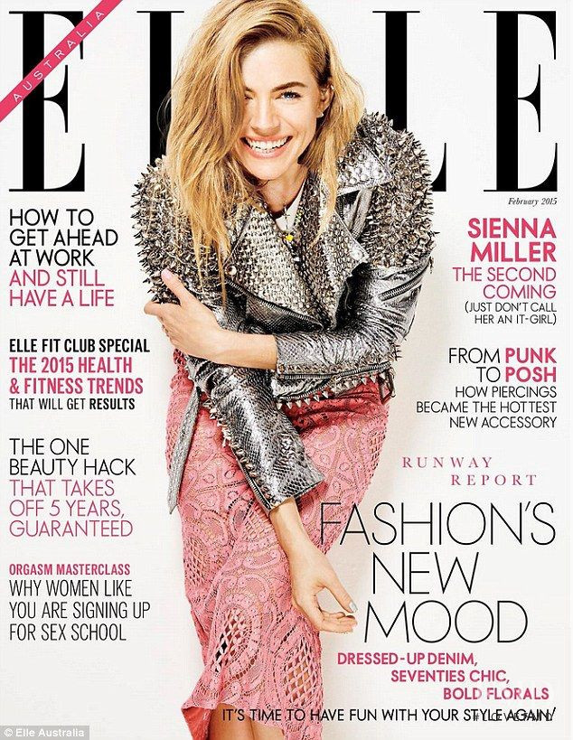 Sienna Miller  featured on the Elle Australia cover from February 2015