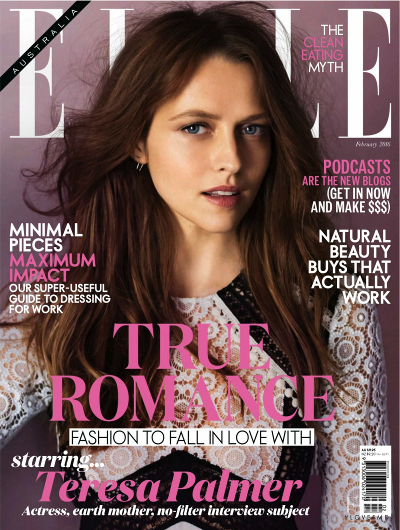 Teresa Palmer featured on the Elle Australia cover from February 2016