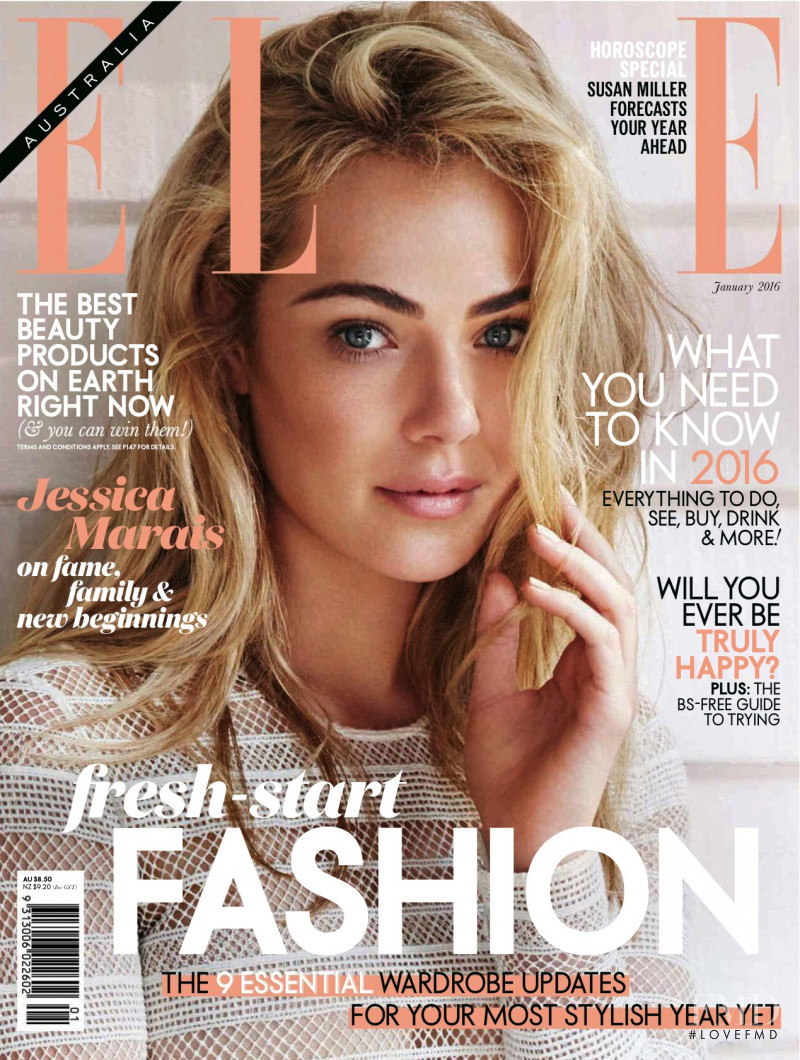 Jessica Morais featured on the Elle Australia cover from January 2016
