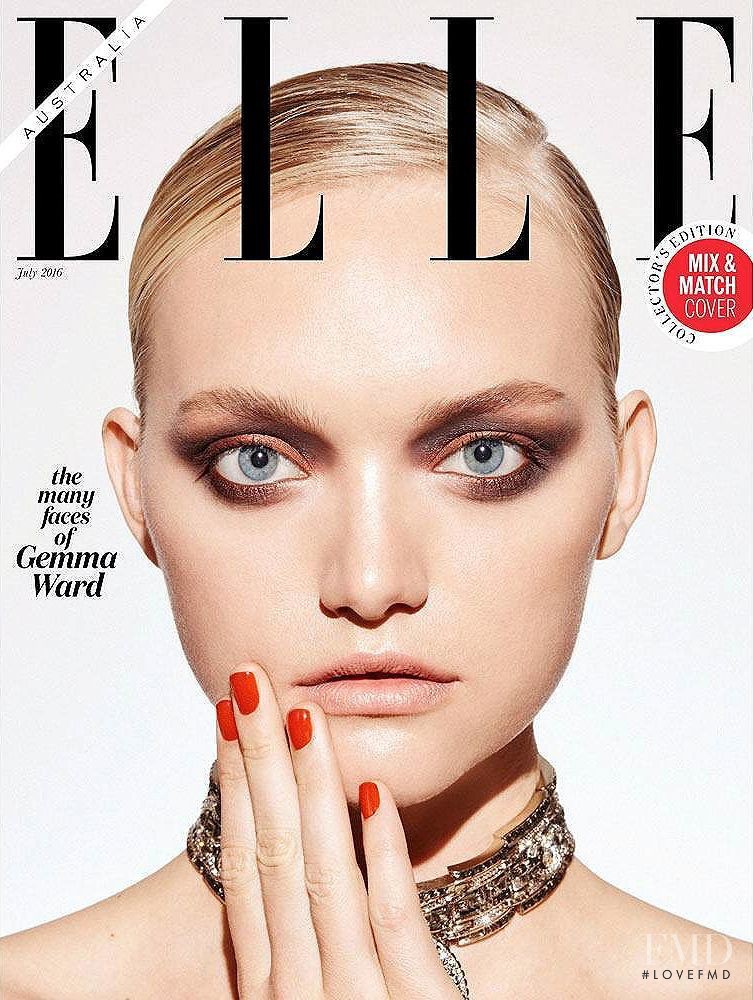 Gemma Ward featured on the Elle Australia cover from July 2016
