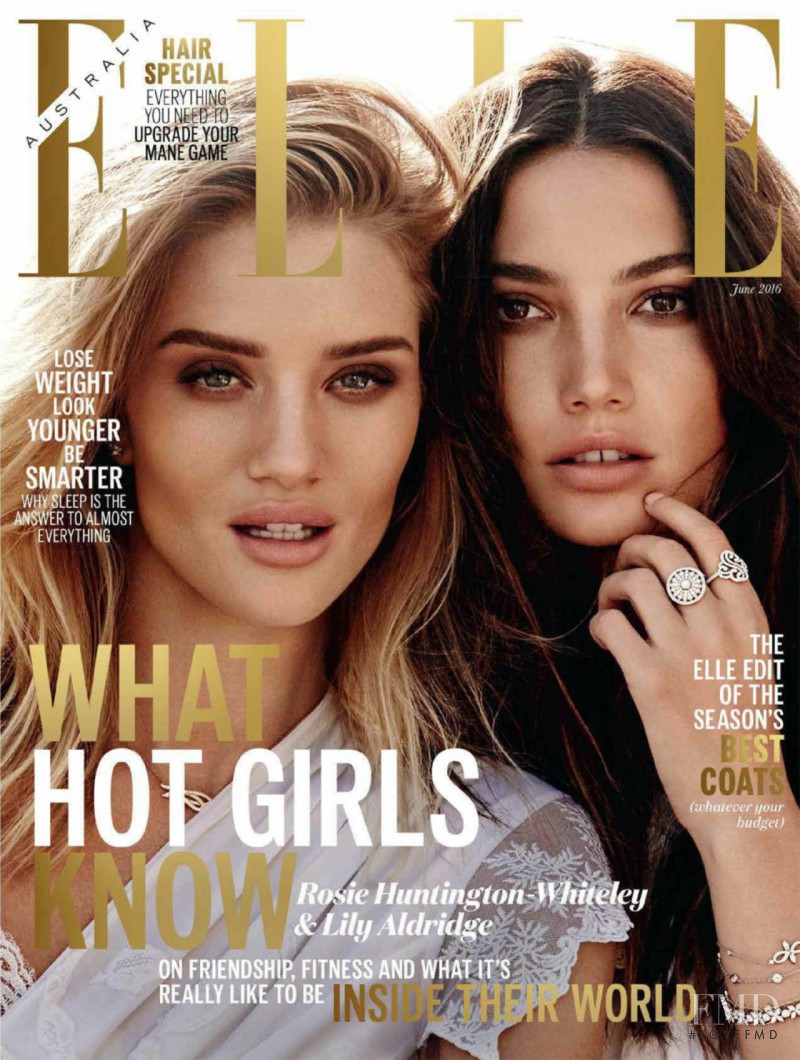Lily Aldridge, Rosie Huntington-Whiteley featured on the Elle Australia cover from June 2016