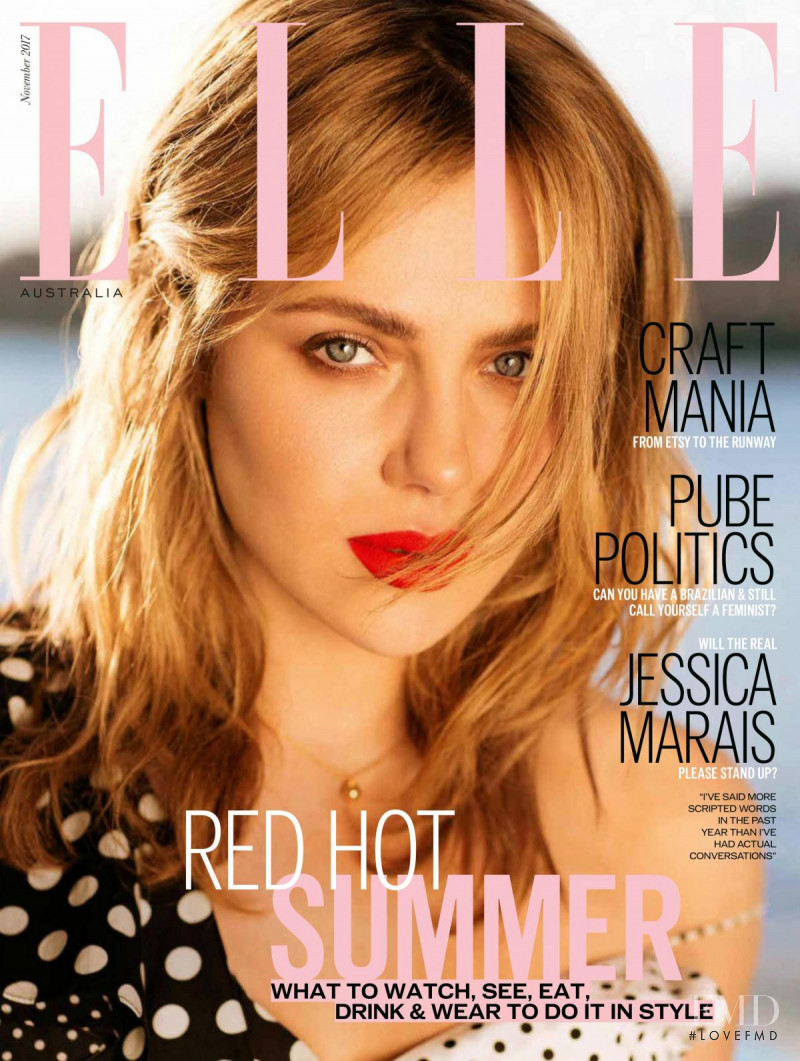 Jessica Marais featured on the Elle Australia cover from November 2017