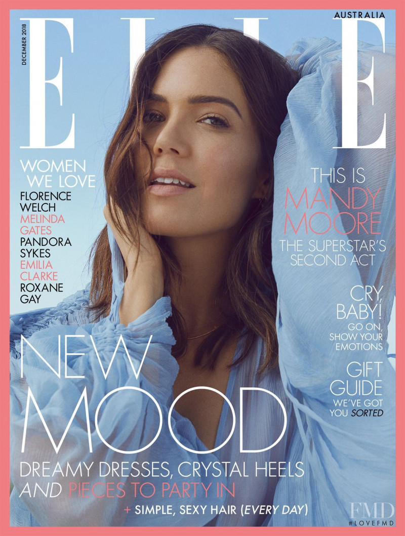 Mandy Moore featured on the Elle Australia cover from December 2018