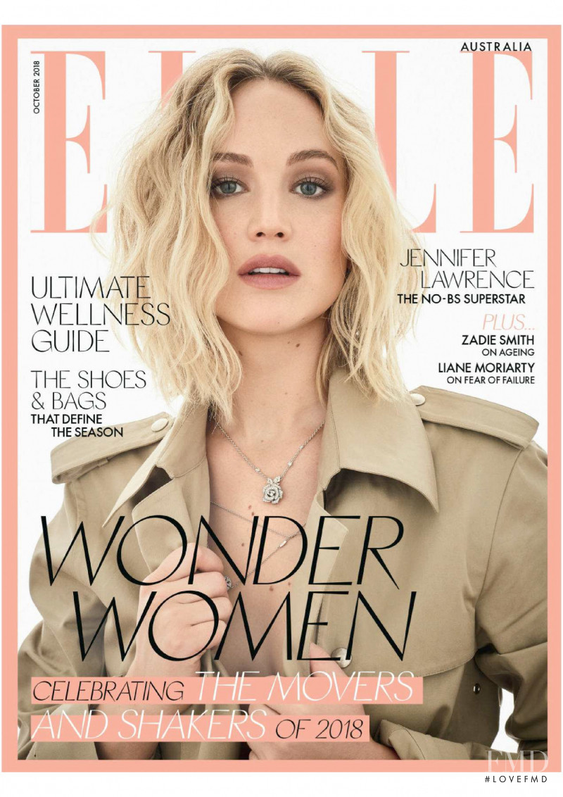 Jennifer Lawrence featured on the Elle Australia cover from October 2018