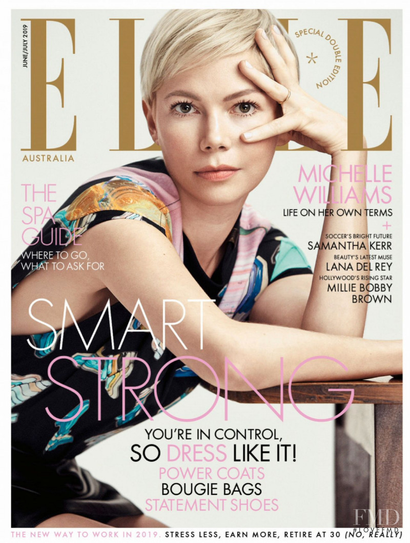 Michelle Williams featured on the Elle Australia cover from June 2019