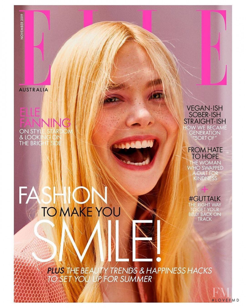 Elle Fanning featured on the Elle Australia cover from November 2019