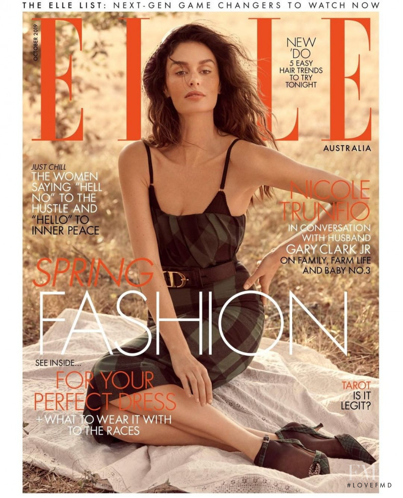 Cover of Elle Australia with Nicole Trunfio, October 2019 (ID:51929 ...
