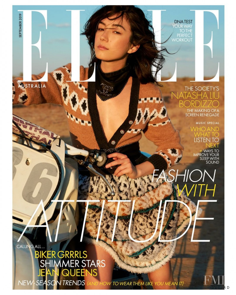 Natasha Liu Bordizzo featured on the Elle Australia cover from September 2019
