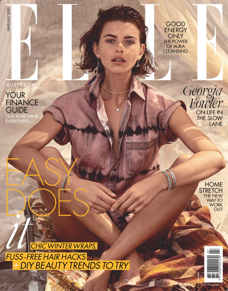 Georgia Fowler featured on the Elle Australia cover from June 2020