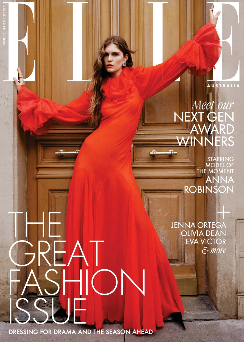 Anna Robinson featured on the Elle Australia cover from October 2025