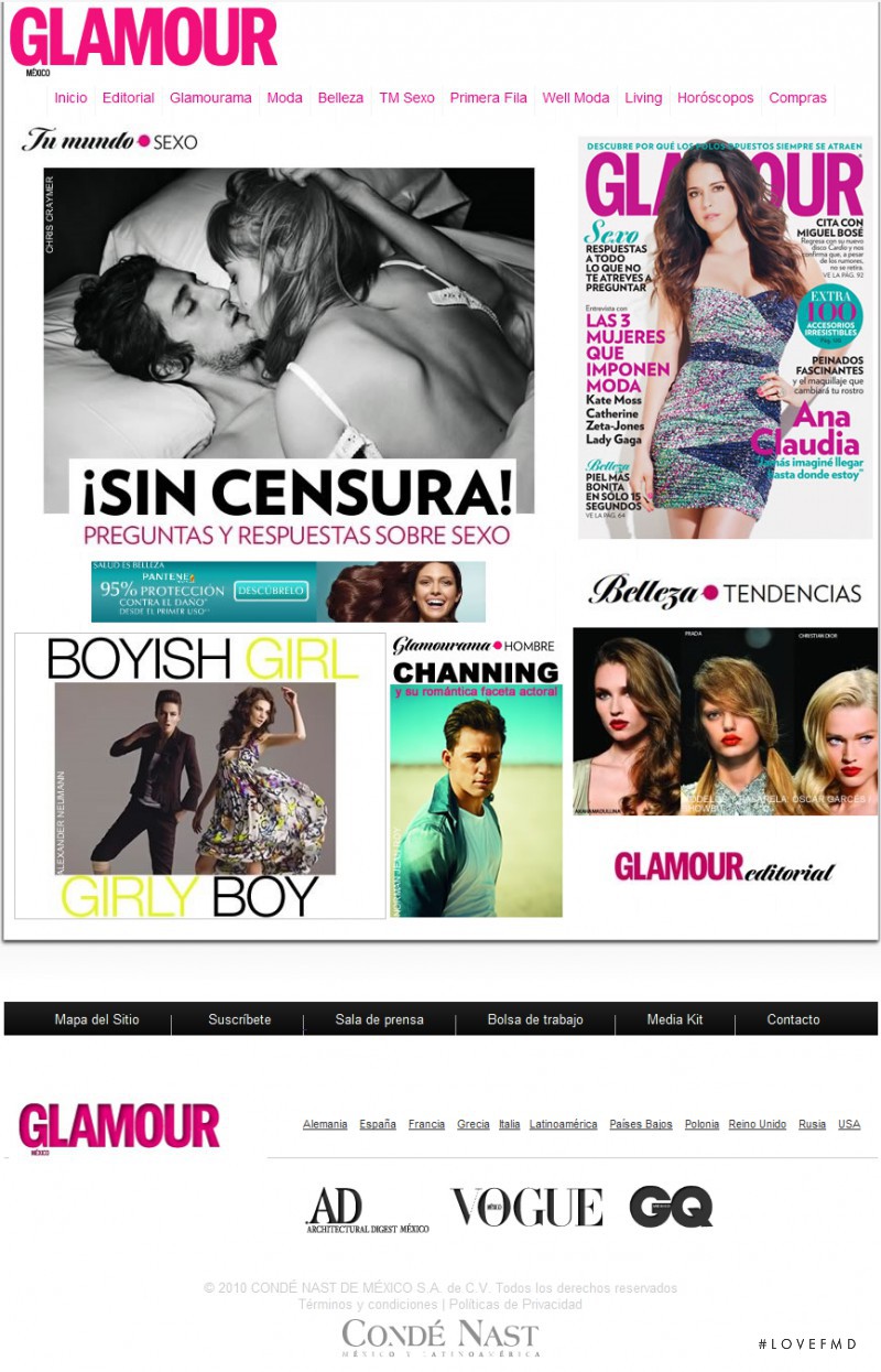  featured on the Glamour.com.mx screen from April 2010