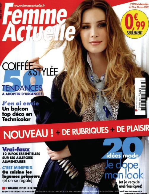  featured on the Femme Actuelle cover from March 2009