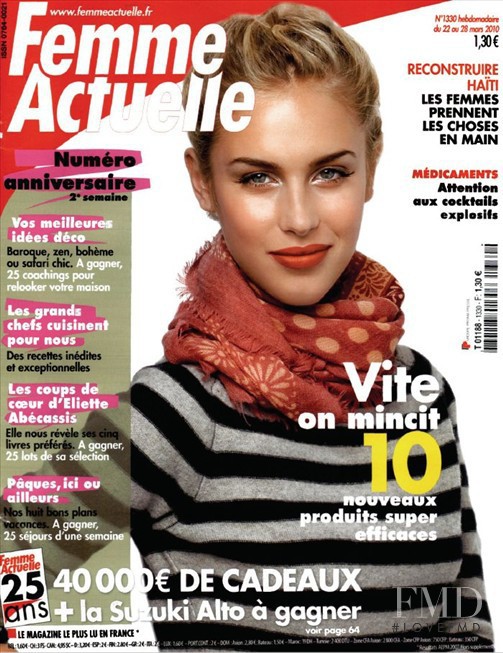  featured on the Femme Actuelle cover from March 2010