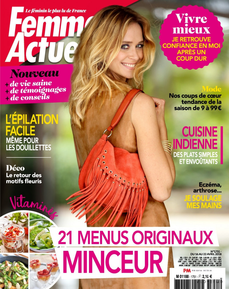 Emeline Ponthieu featured on the Femme Actuelle cover from April 2018