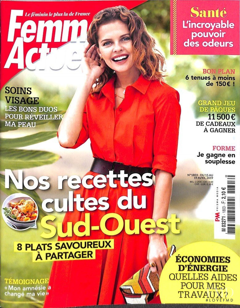 Valeria Lakhina featured on the Femme Actuelle cover from April 2019