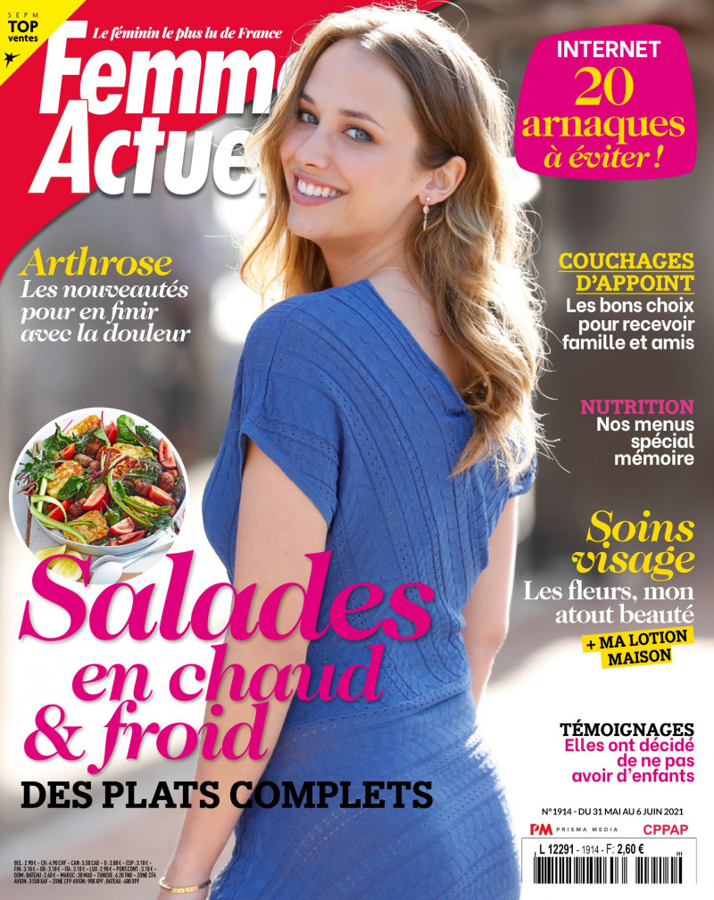Agathe Teyssier featured on the Femme Actuelle cover from May 2021