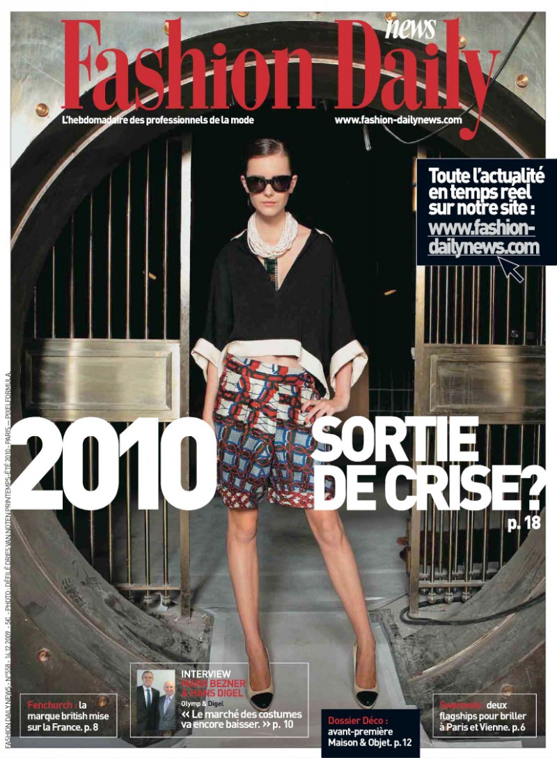  featured on the Fashion Daily News cover from December 2009