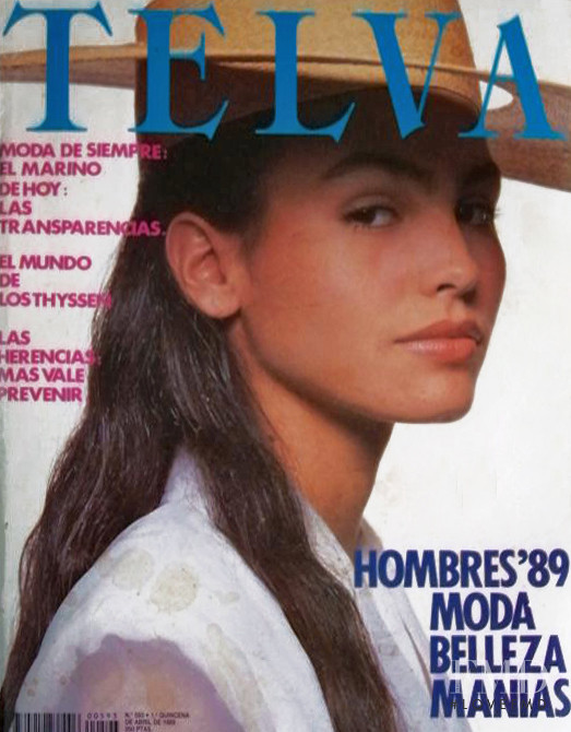 Ines Sastre featured on the Telva cover from April 1989