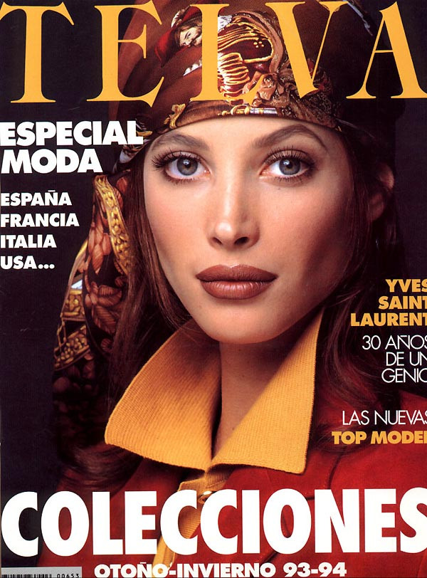 Christy Turlington featured on the Telva cover from September 1993